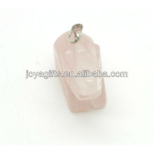 Vente en gros Pendentif en pierre précieuse Pendentif en étain de quartz Real Rose